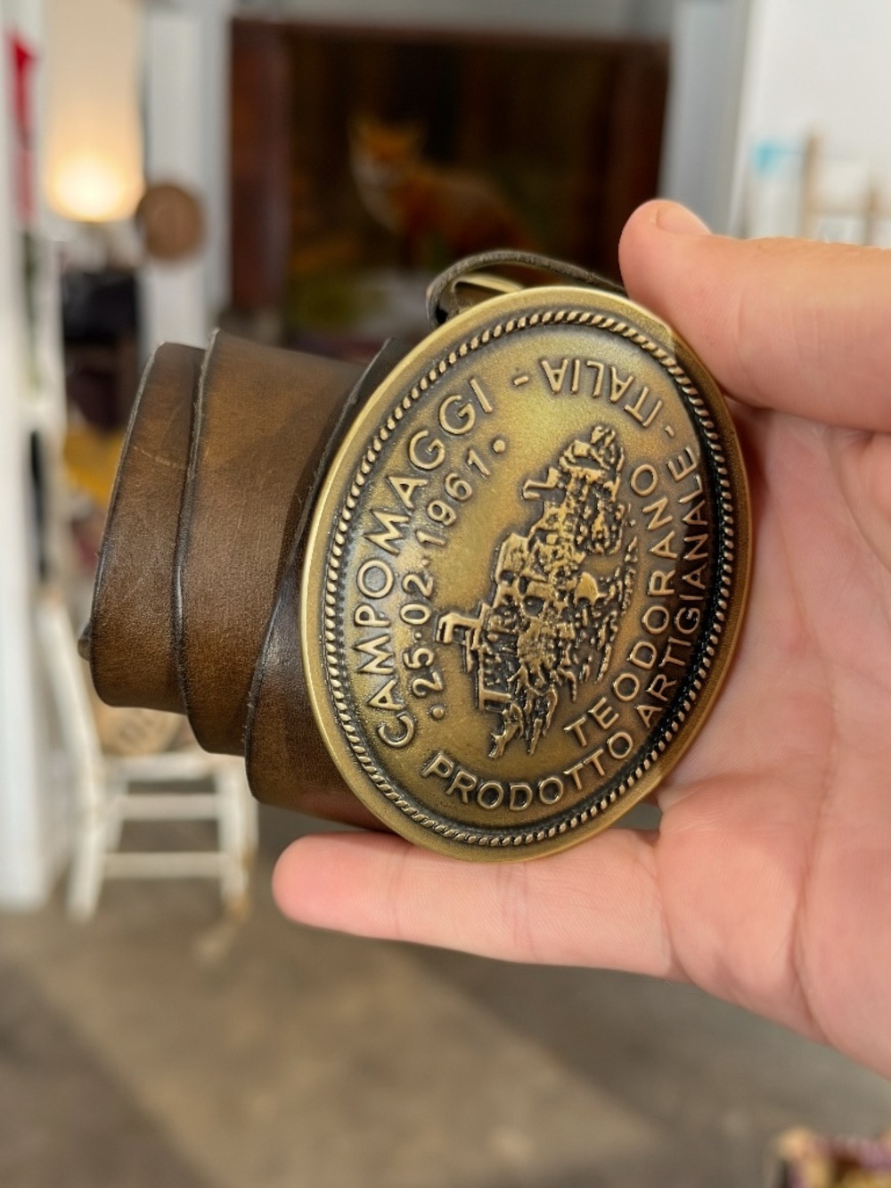 Campomaggi Leather Belt in Military Brown